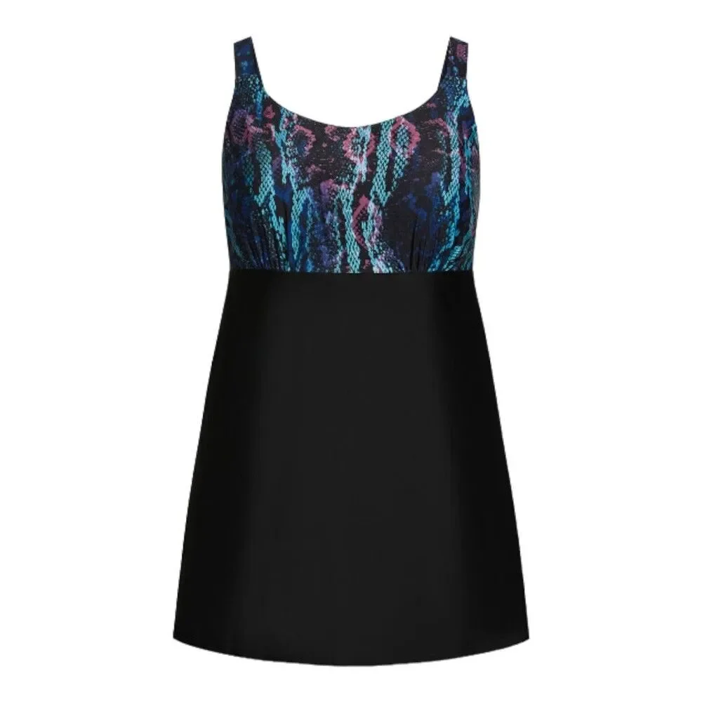 Avenue Metallic Python Swim Dress W Size 20 Plus - Picture 3 of 6